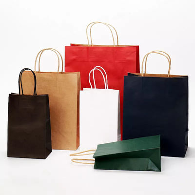 Borsa d'imballaggio da portar via TUV di Logo Printing Varnishing Kraft Paper del sacco di carta