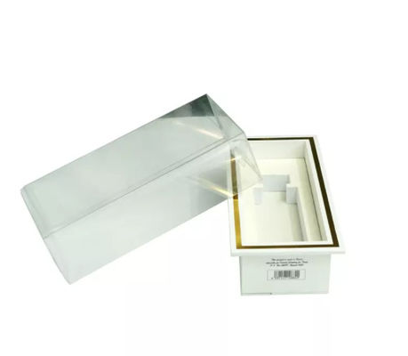 Scatola di plastica pieghevole cosmetica d'imballaggio stampata su ordinazione fatta a mano del contenitore di regalo chiara