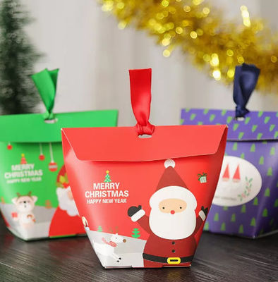 scatola di carta Santa Claus Printing di Candy del regalo di Natale di 6*6*10cm