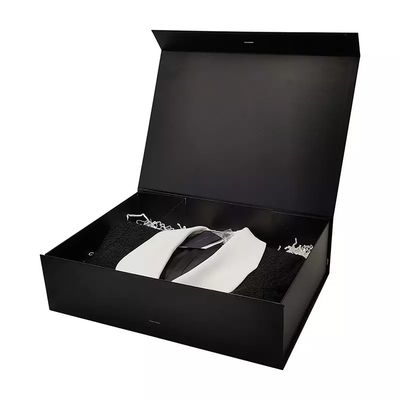Incida copre lo SGS magnetico nero biodegradabile d'imballaggio del contenitore di regalo della scatola