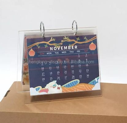 Chiara cornice parteggiata acrilica su ordinazione del banco di mostra del calendario doppia