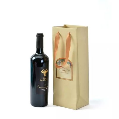 Borsa bollata del regalo della bottiglia dell'alcool del vino del whiskey del liquore dei contenitori di imballaggio del cartone con le maniglie