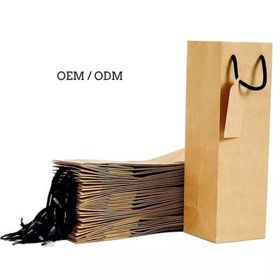 Borsa bollata del regalo della bottiglia dell'alcool del vino del whiskey del liquore dei contenitori di imballaggio del cartone con le maniglie