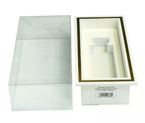 Scatola di plastica pieghevole cosmetica d'imballaggio stampata su ordinazione fatta a mano del contenitore di regalo chiara