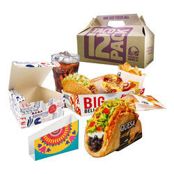 Contenitori da portar via su misura taco di alimento del cartone di carta kraft della scatola di imballaggio per alimenti