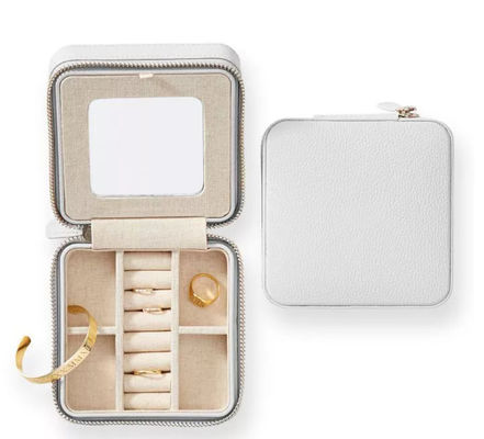 caso di cuoio di Exquisite Travel Jewelry dell'organizzatore del contenitore di unità di elaborazione della mucca di progettazione