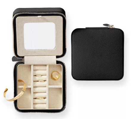 caso di cuoio di Exquisite Travel Jewelry dell'organizzatore del contenitore di unità di elaborazione della mucca di progettazione