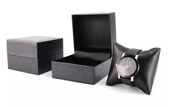 Contenitore di orologio su ordinazione di cuoio dell'unità di elaborazione che imballa banda nera elegante