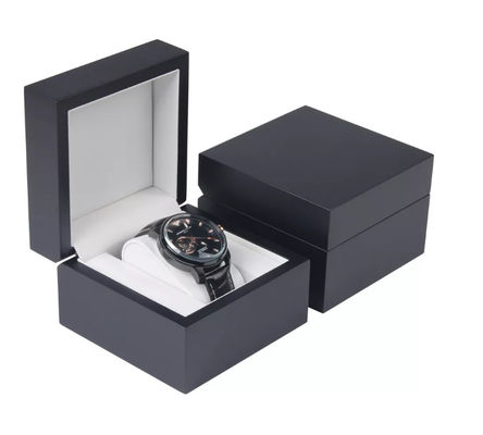 Quadrato nero su misura del cuoio di Matte Single Watch Boxes Pu di legno