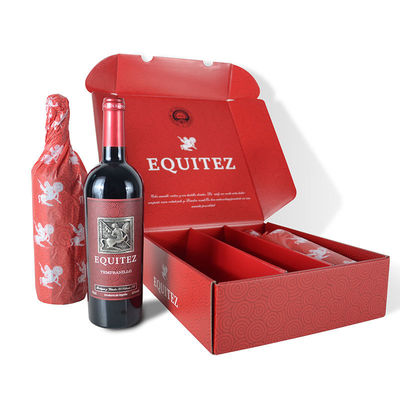 Contenitori d'imballaggio di bollettino del vino dei contenitori di regalo della bottiglia di vino del cartone per 3 pacchetti della bottiglia