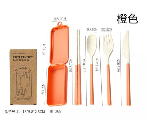 Viaggio d'imballaggio della scatola dell'insieme di cena di 3 pezzi con le stoviglie pieganti di Spork dei bastoncini