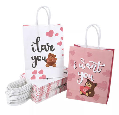 Incidere della borsa del regalo di Libro Bianco della borsa CMYK Kraft di carta kraft dei biglietti di S. Valentino