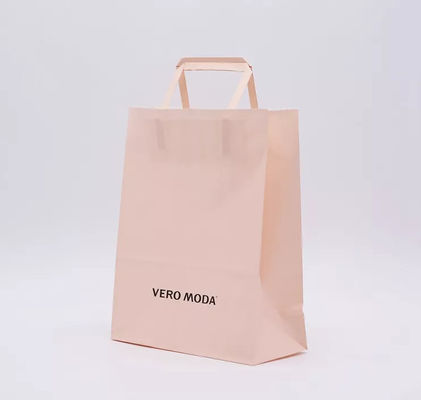 Borsa biodegradabile ISO9001 della maniglia della toppa della borsa di carta kraft di rosa del ODM