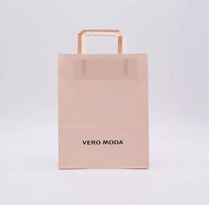 Borsa biodegradabile ISO9001 della maniglia della toppa della borsa di carta kraft di rosa del ODM