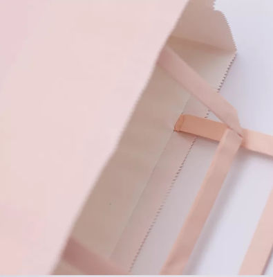 Borsa biodegradabile ISO9001 della maniglia della toppa della borsa di carta kraft di rosa del ODM