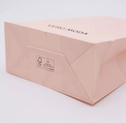 Borsa biodegradabile ISO9001 della maniglia della toppa della borsa di carta kraft di rosa del ODM