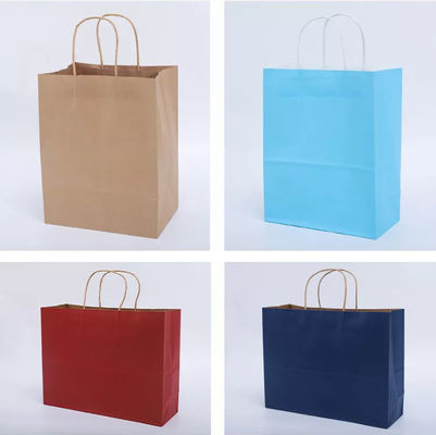 Borsa d'imballaggio di compera del regalo di LOGO Printing Kraft Takeaway Bags biodegradabile
