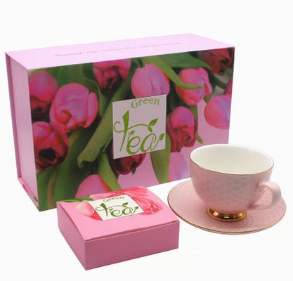 Contenitore di regalo fatto a mano su ordinazione dell'insieme di tè di Logo Printed Cardboard Tea Boxes