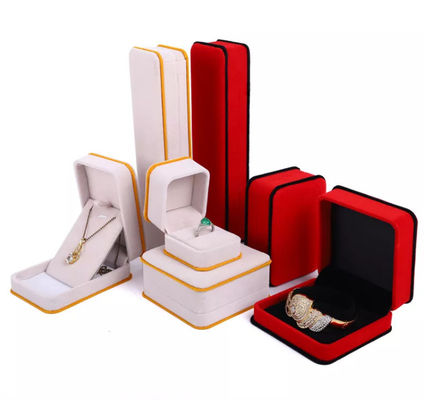 Contenitore di gioielli del velluto dell'OEM Ring Necklace Packaging Box Pink ISO9001